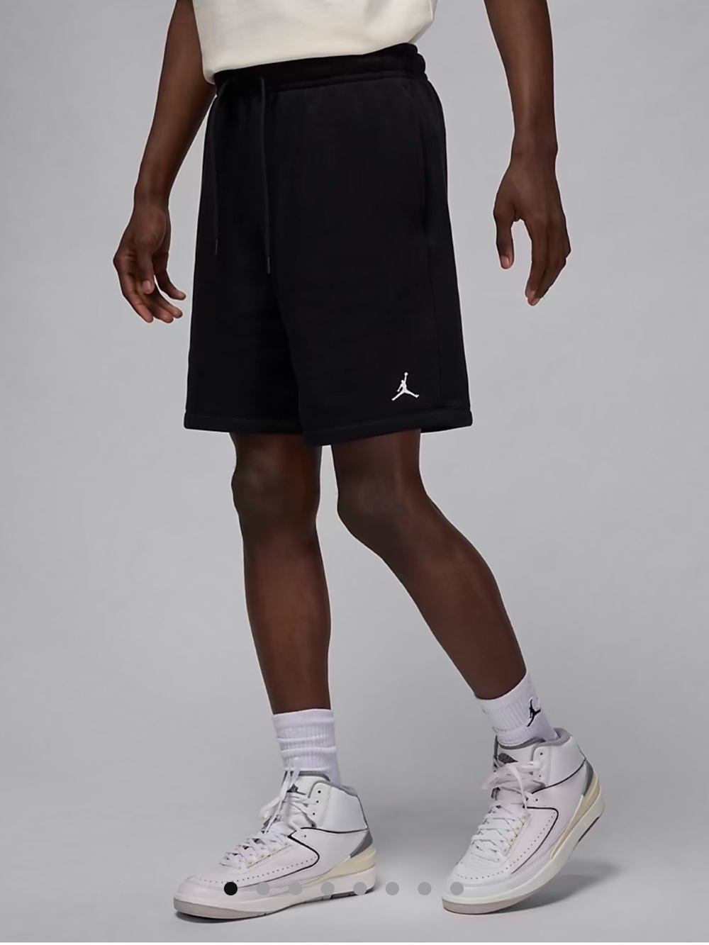 Jordan Men's Black Brooklyn Fleece Shorts with White Jumpman